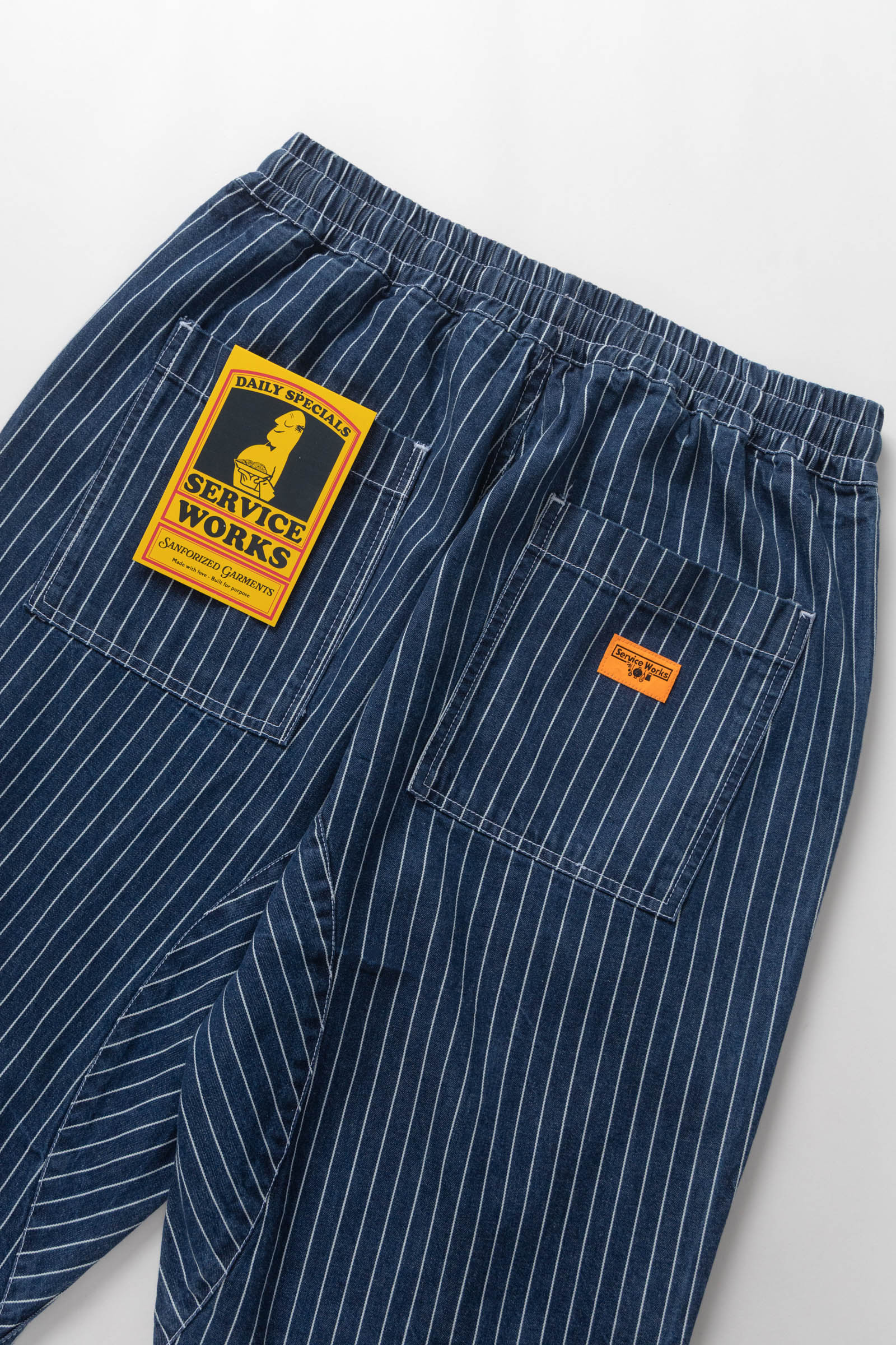 Service Works Pinstripe Denim Chef Pants - Indigo