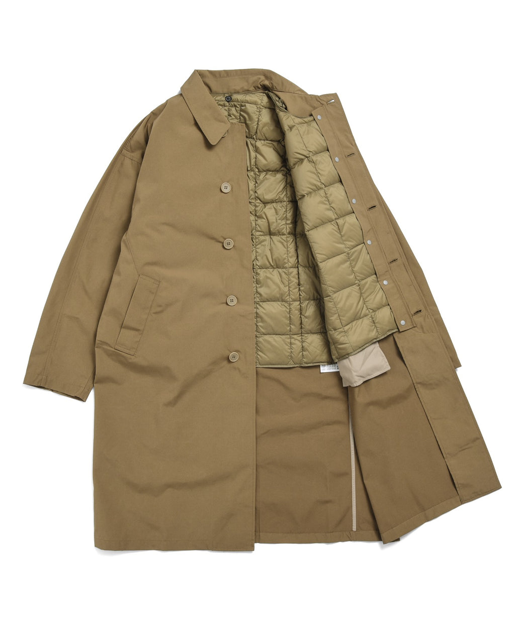 Taion Bal Collar Coat Set + Down Jacket - Khaki