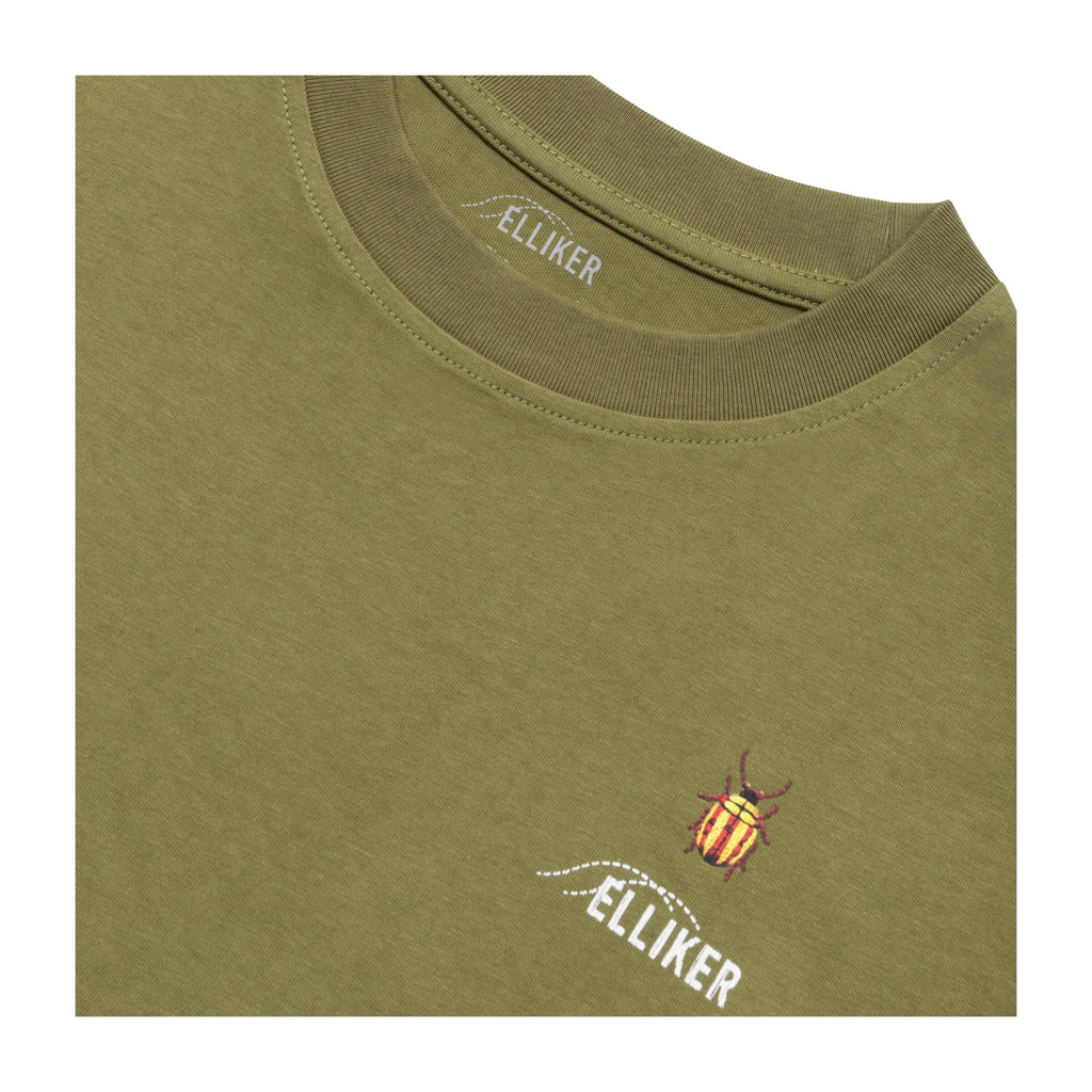 Elliker Rill Bug Print Short Sleeve Tee - Khaki