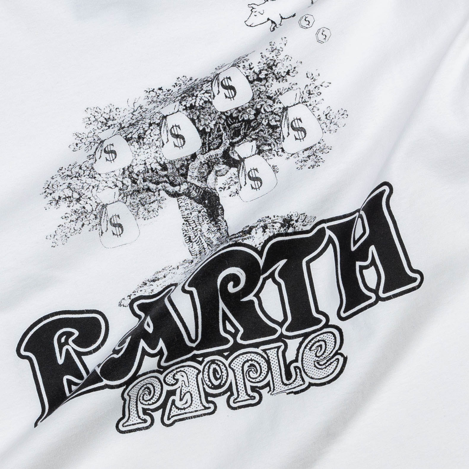 Earth People Money Tree Crew Tee - White