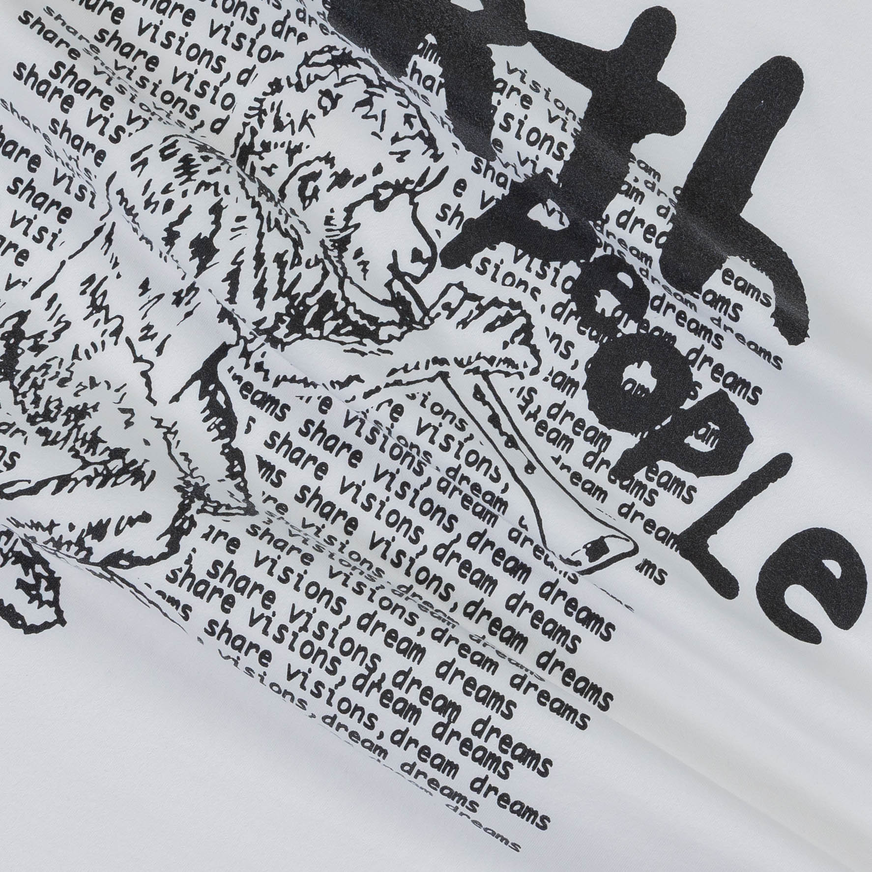 Earth People Monkey Jazz Crew Tee - White