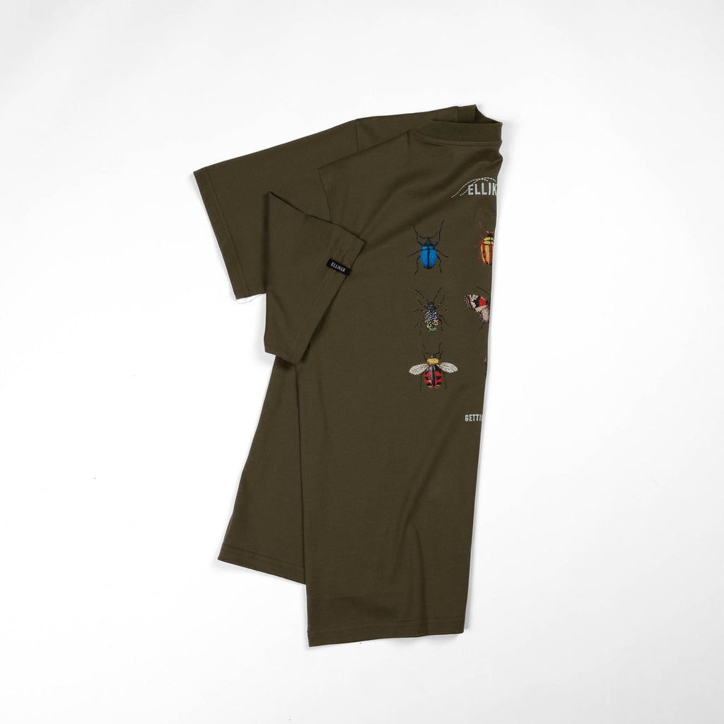 Elliker Rill Bug Print Short Sleeve Tee - Khaki