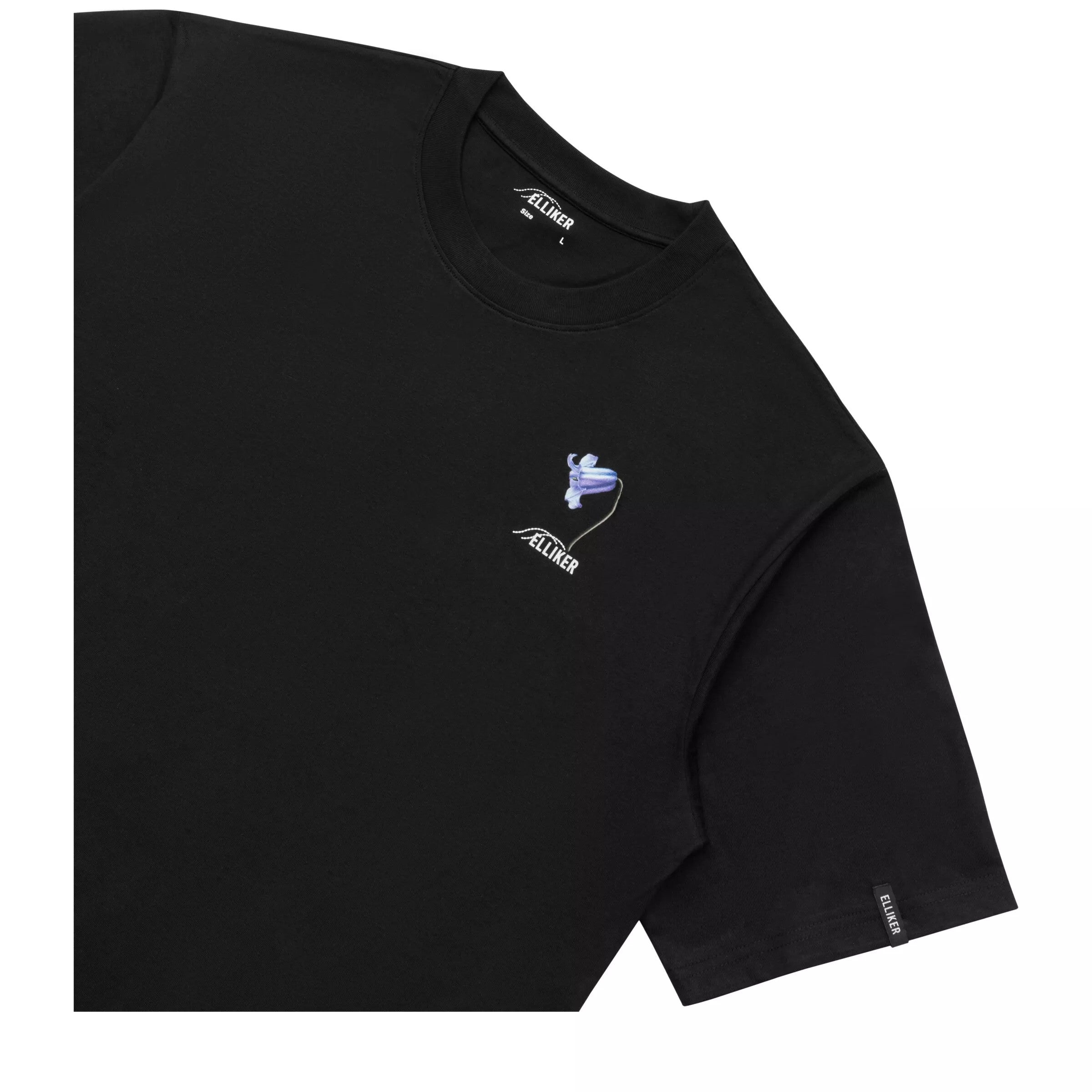 Elliker Rill Bluebell Print Short Sleeve Tee - Black