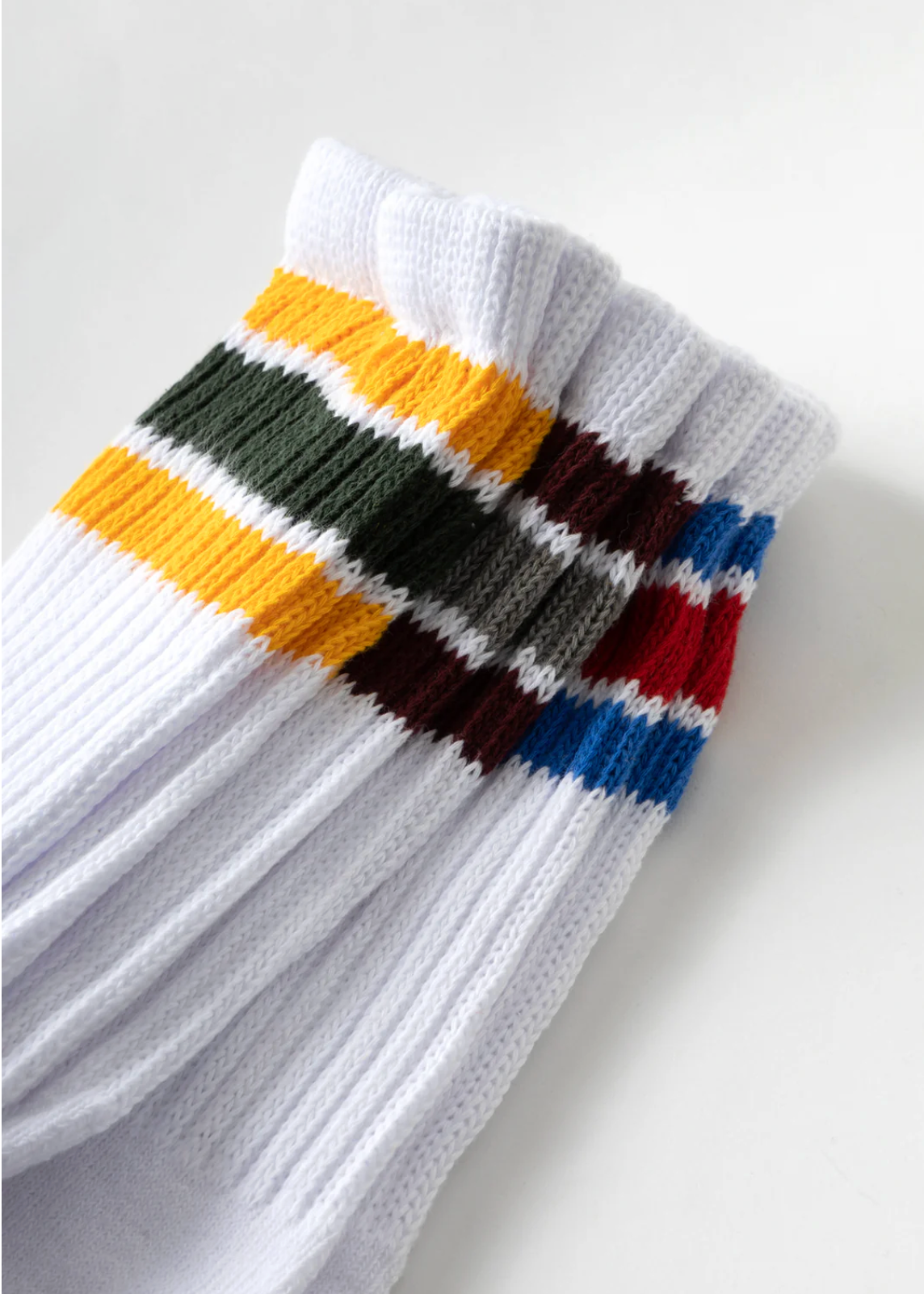 Healthknit 3 Pack Crew Socks - White / Striped