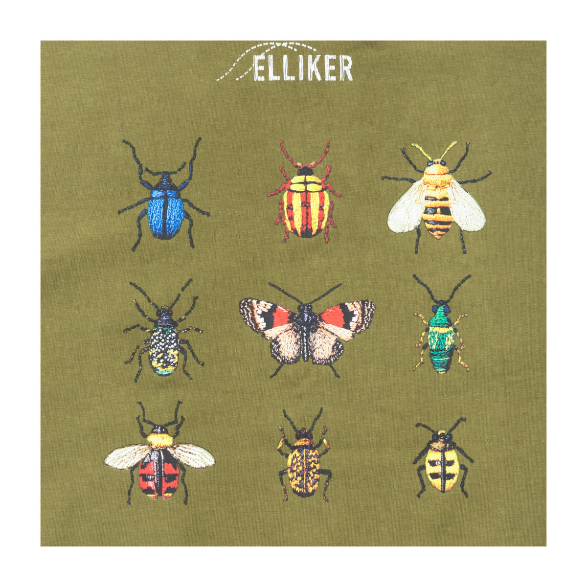 Elliker Rill Bug Print Short Sleeve Tee - Khaki