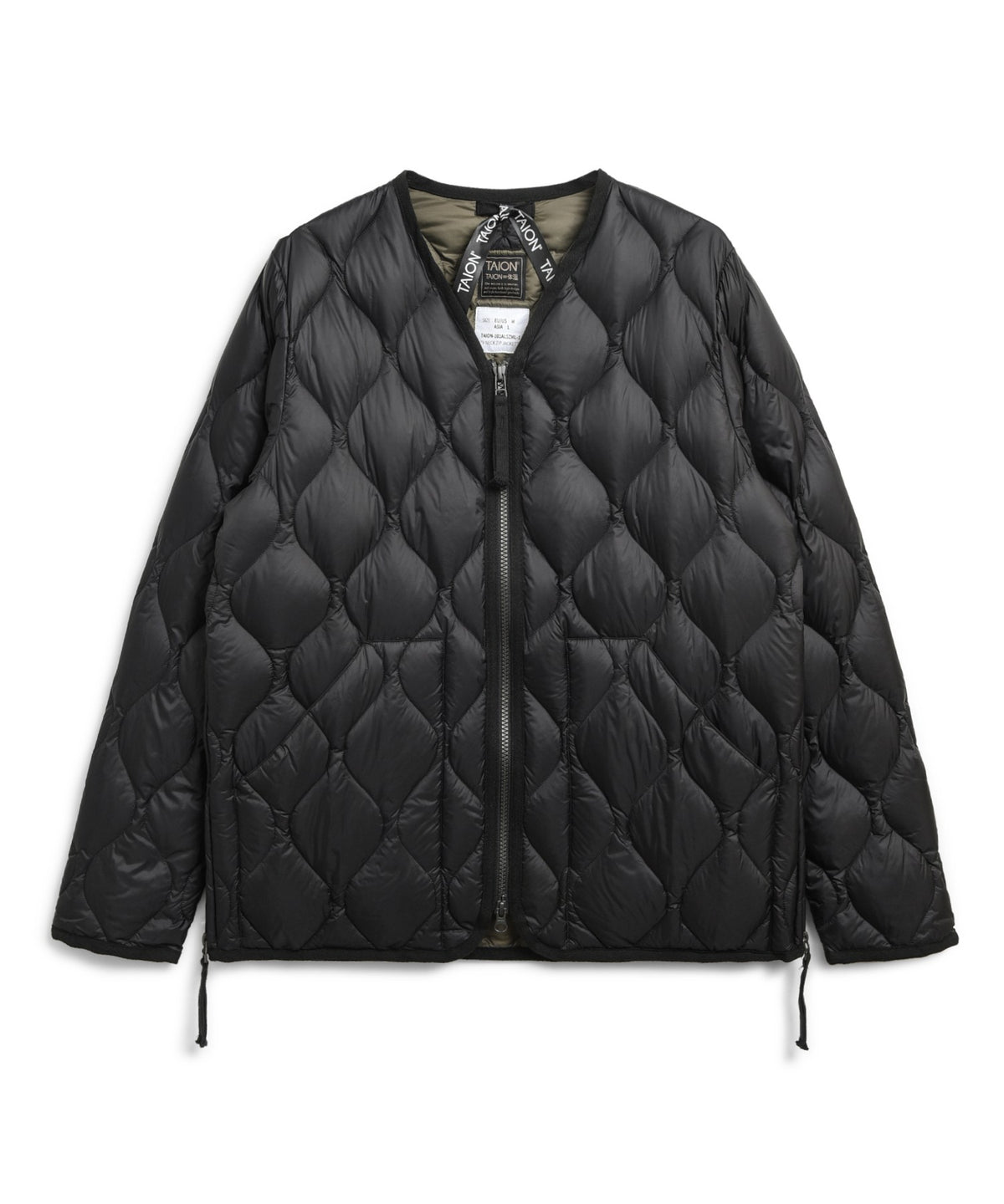 Taion Military V-Neck W-Zip Down Jacket - Black