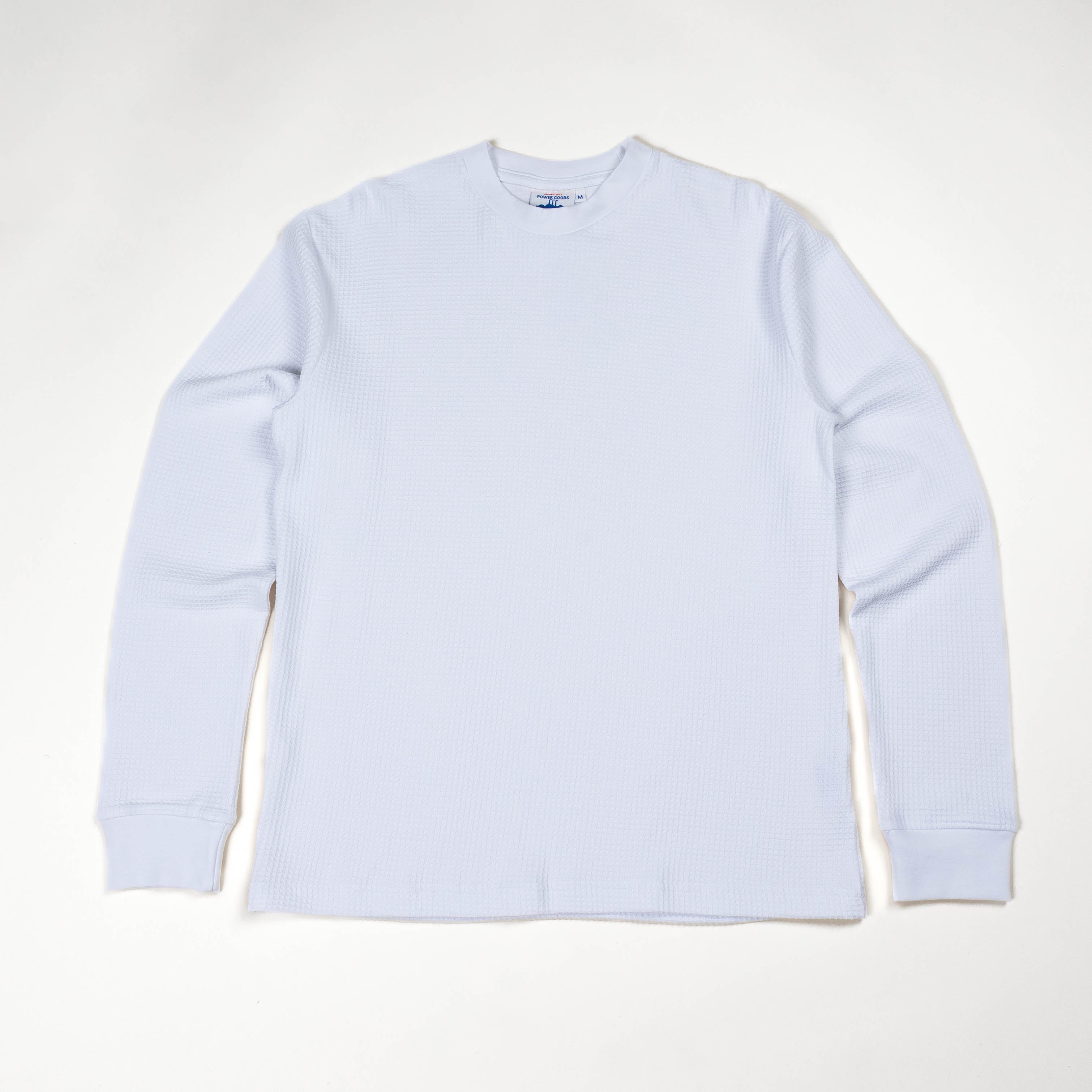 Power Goods Thermal Waffle LS Tee - White