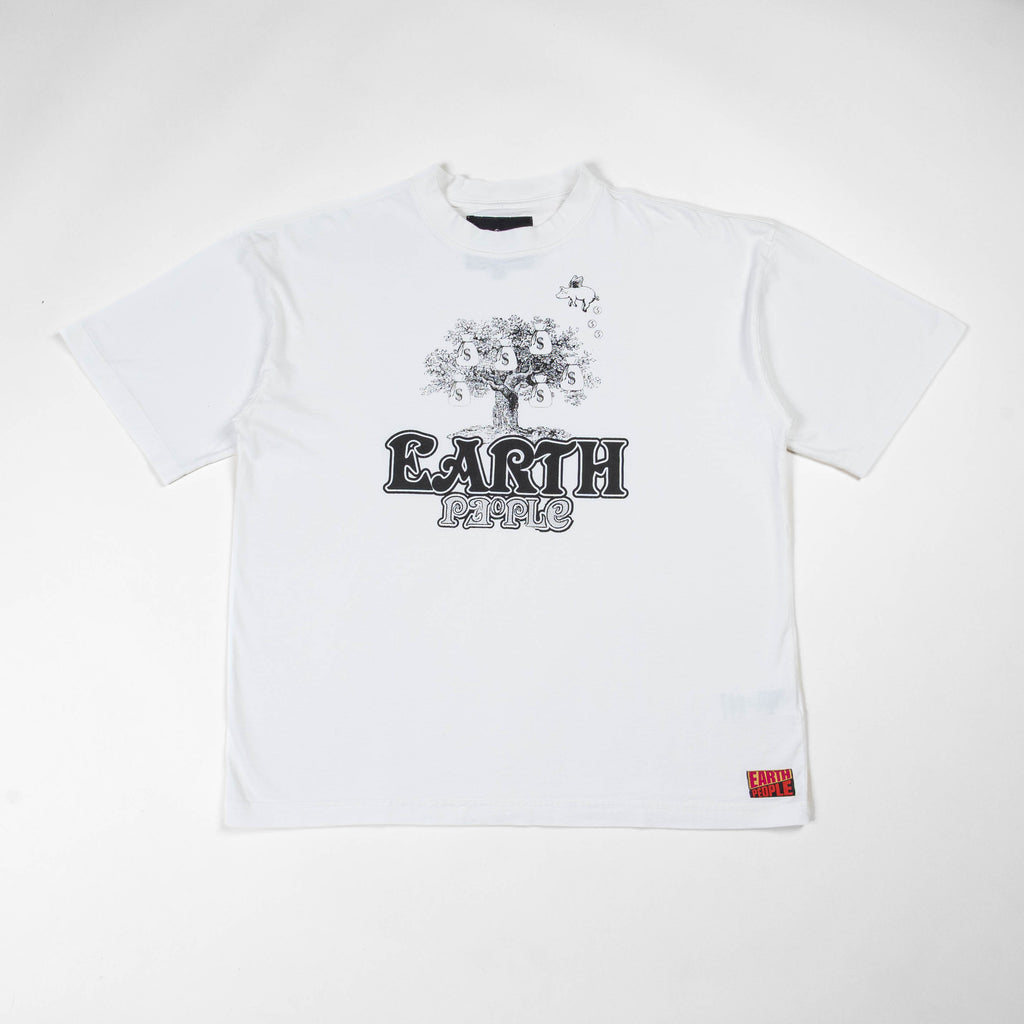 Earth People Money Tree Crew Tee - White