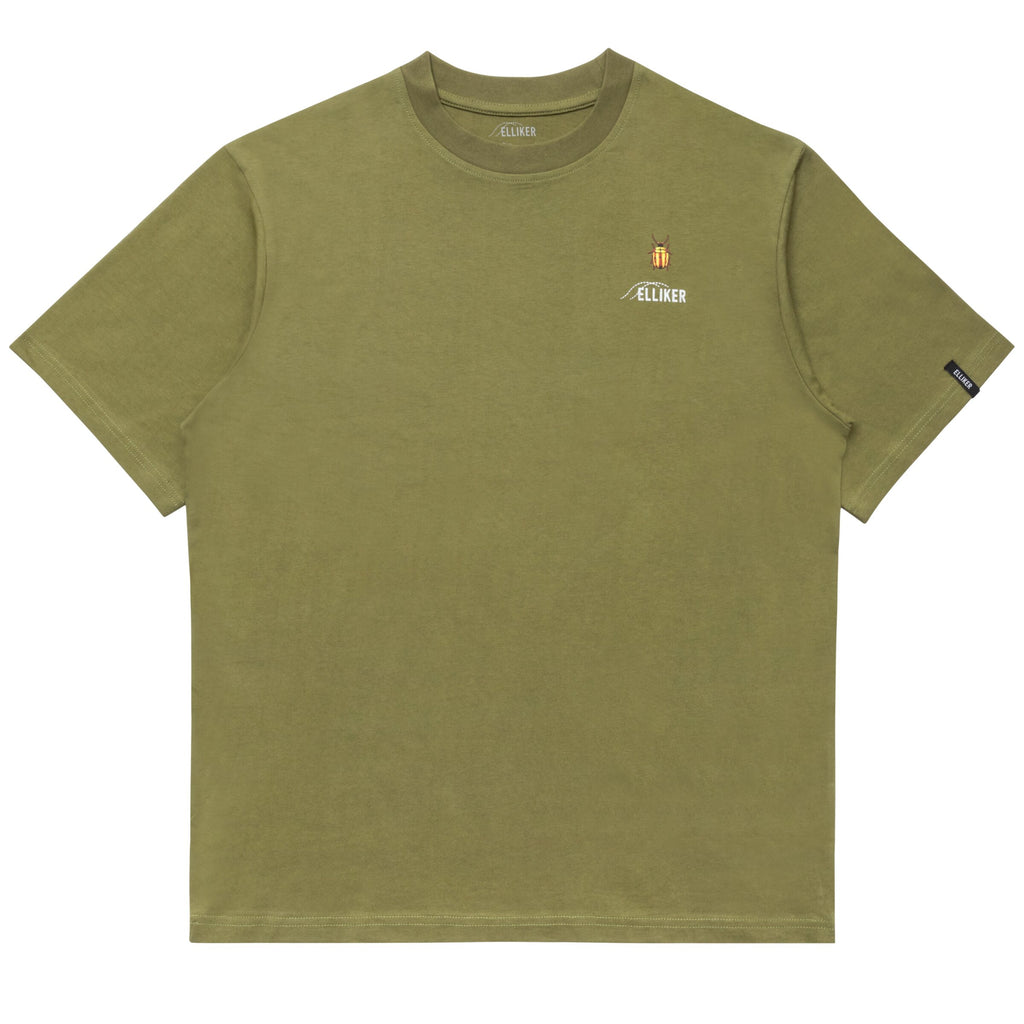 Elliker Rill Bug Print Short Sleeve Tee - Khaki