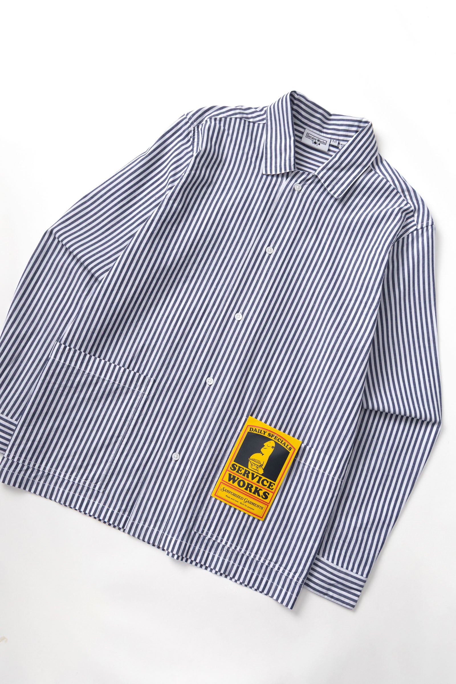 Service Works Poplin Stripe Waiter Shirt - Royal