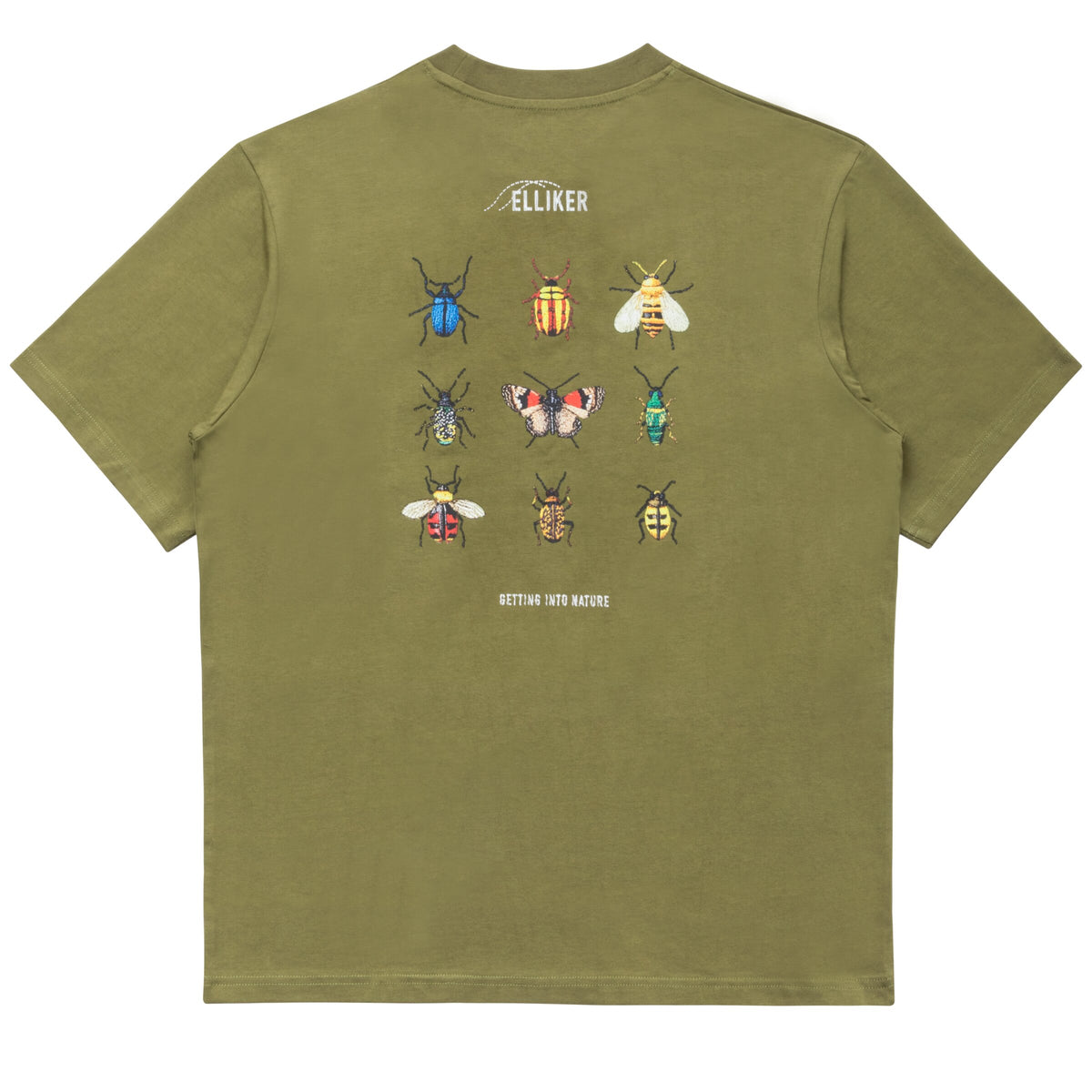 Elliker Rill Bug Print Short Sleeve Tee - Khaki