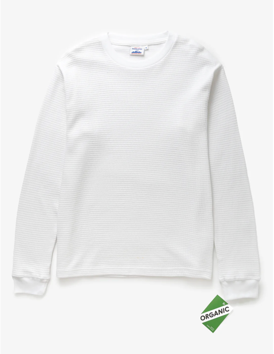 Power Goods Thermal Waffle LS Tee - White