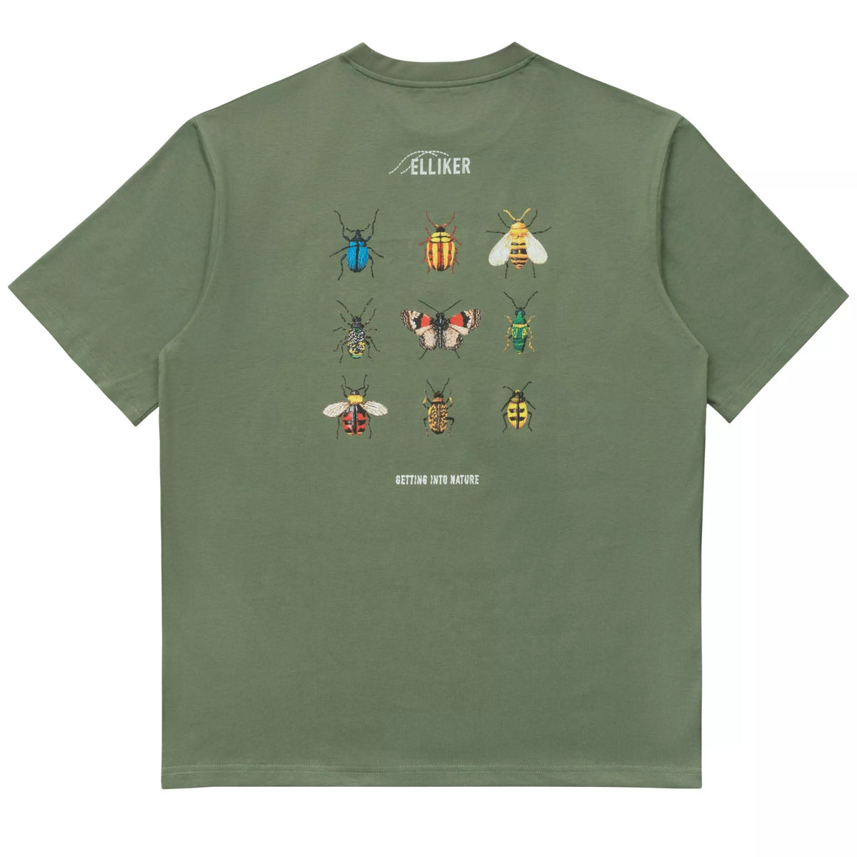 Elliker Rill Bug Print Short Sleeve Tee - Dark Mint