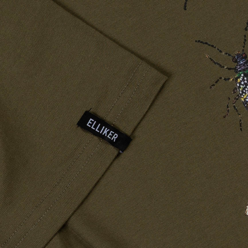 Elliker Rill Bug Print Short Sleeve Tee - Khaki