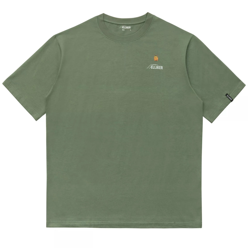 Elliker Rill Bug Print Short Sleeve Tee - Dark Mint