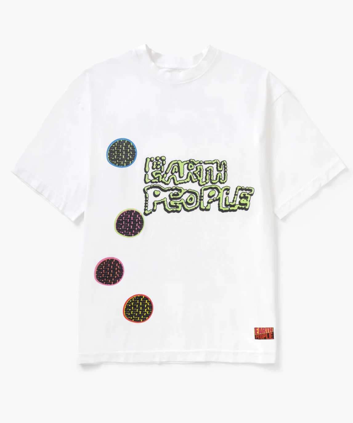 Earth People Dot Crew Tee - White