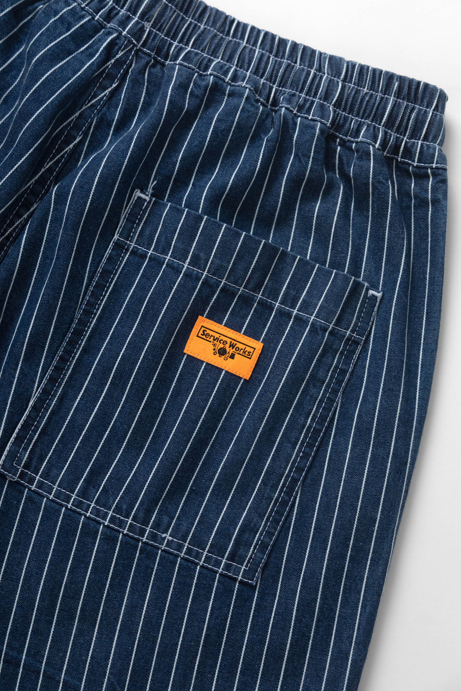 Service Works Pinstripe Denim Chef Pants - Indigo