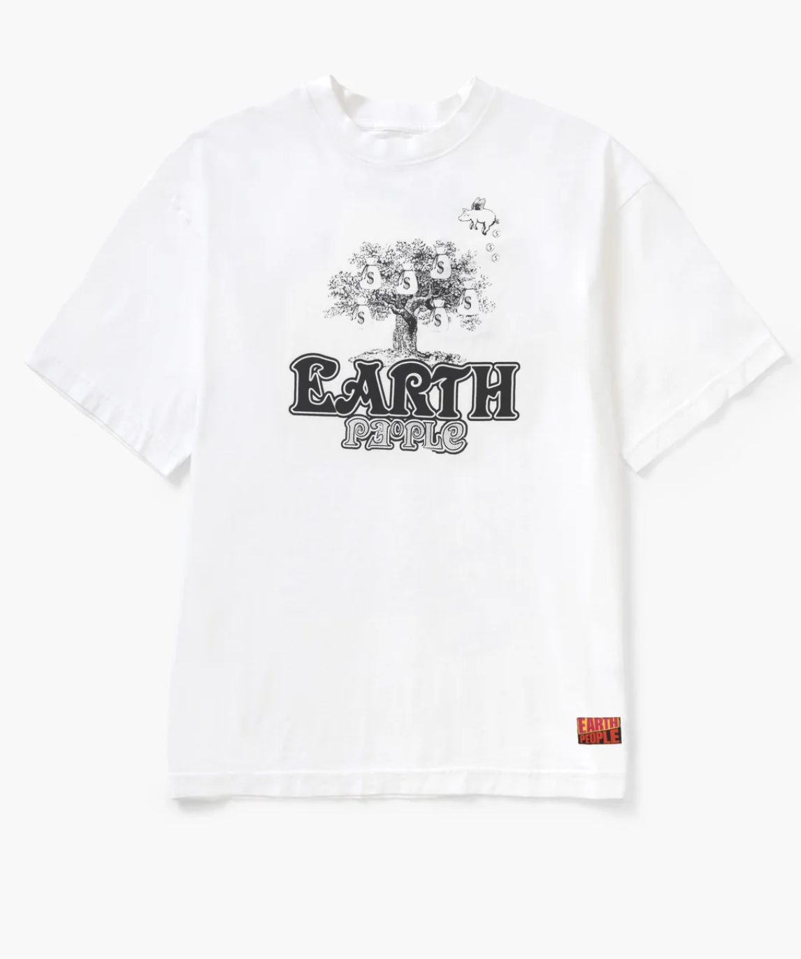 Earth People Money Tree Crew Tee - White