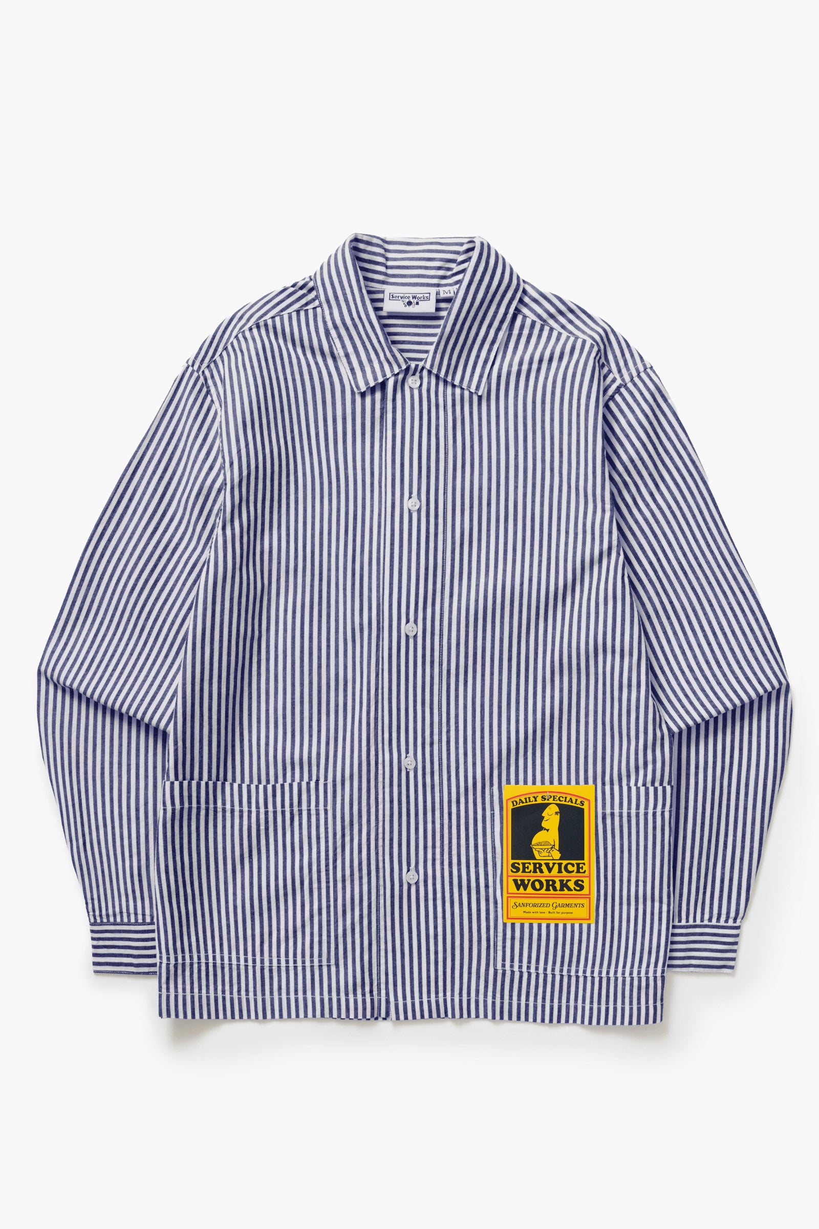 Service Works Poplin Stripe Waiter Shirt - Royal
