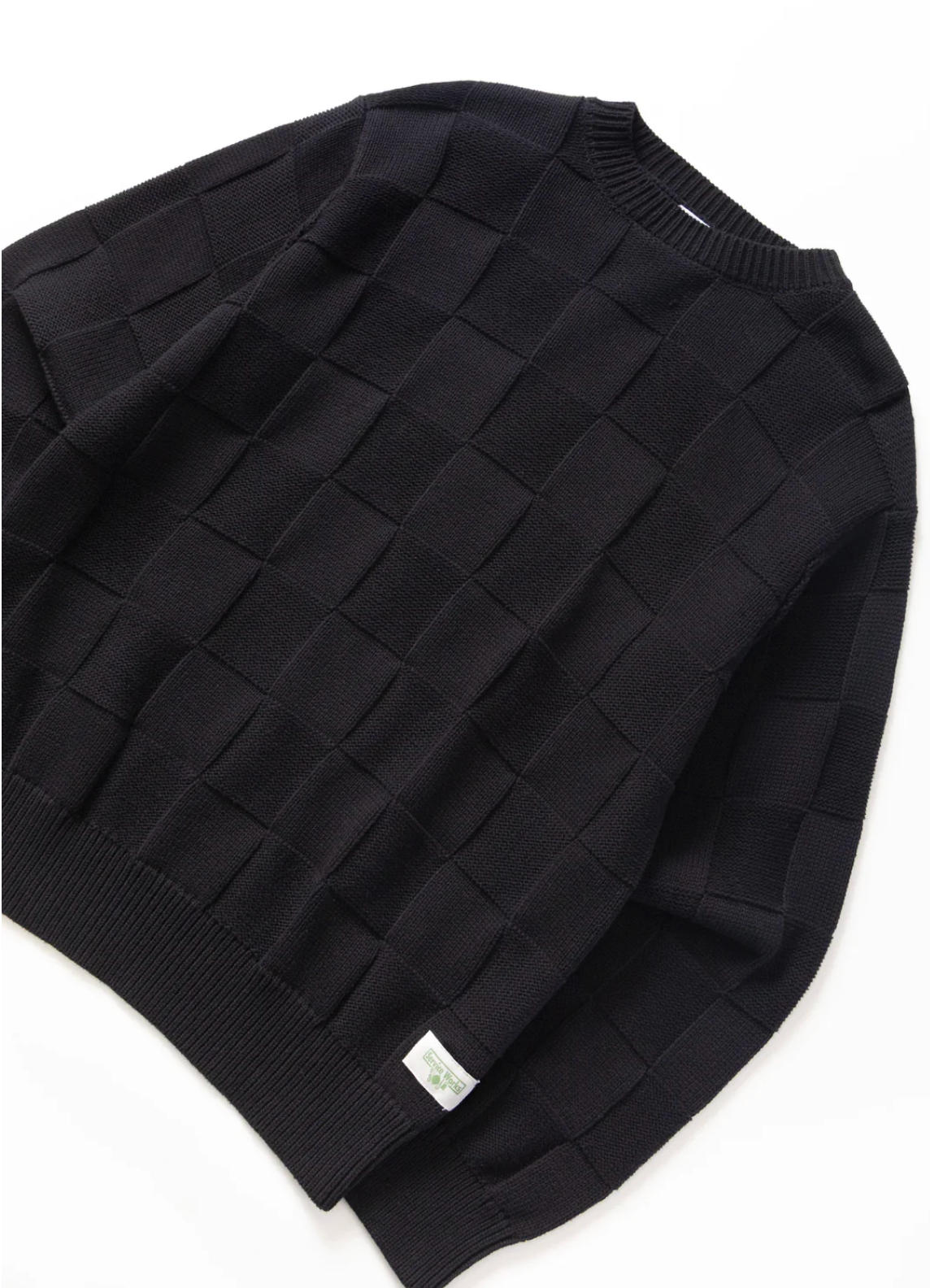 Service Works Check Knit Crewneck - Black