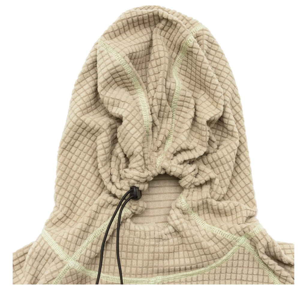 Elliker Hudswell Pullover Grid Fleece Hoodie - Taupe