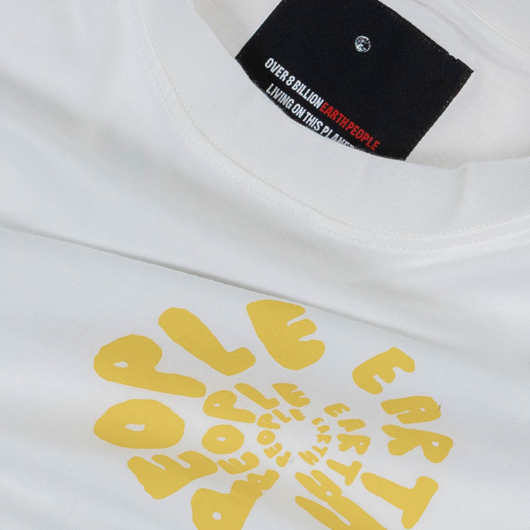 Earth People Monkey Jazz Crew Tee - White