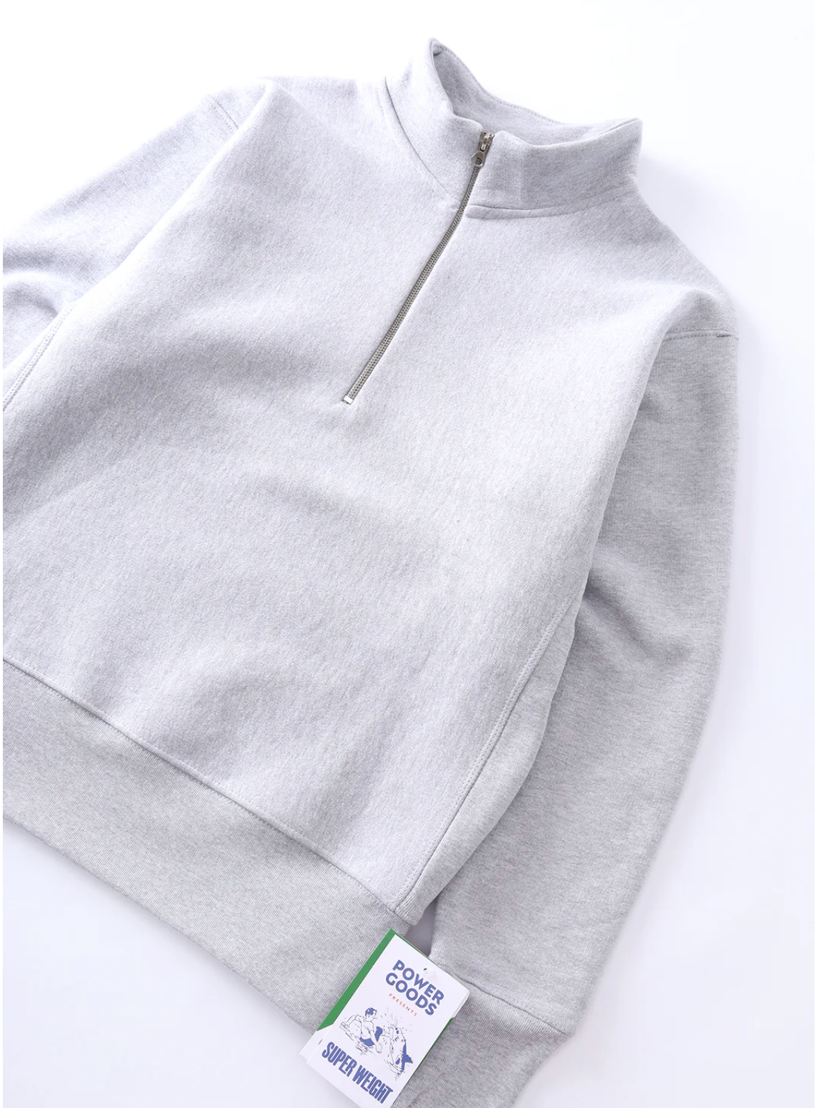 Power Goods Super Weight Quarter Zip - Heather Grey