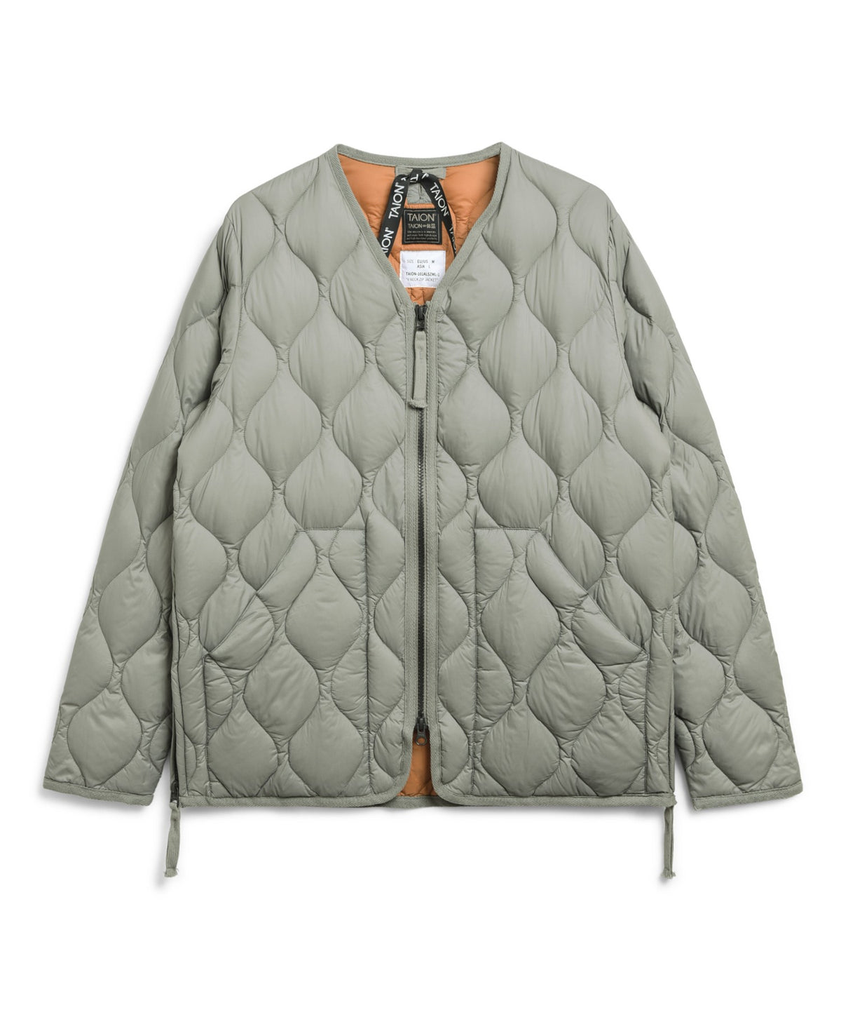 Taion Military V-Neck W-Zip Down Jacket - Sage Green