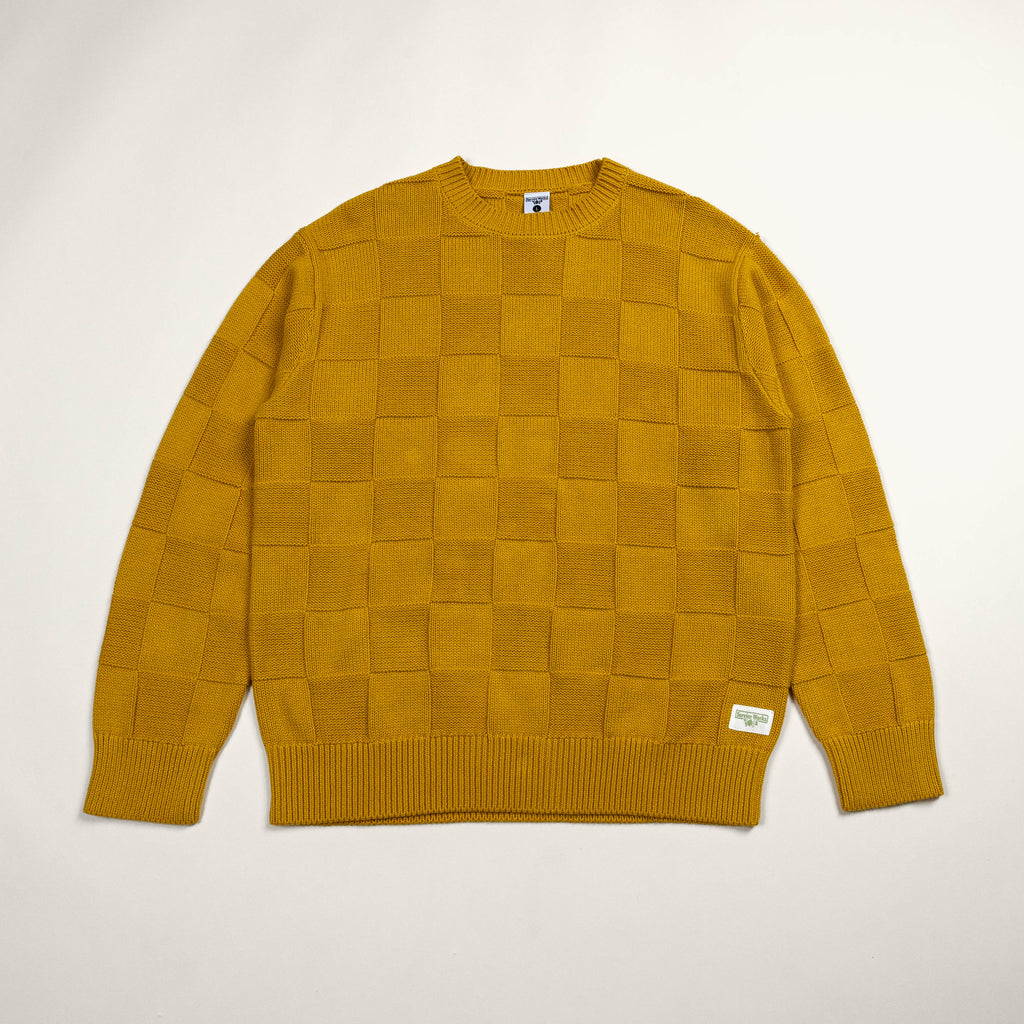 Service Works Check Knit Crewneck - Ochre