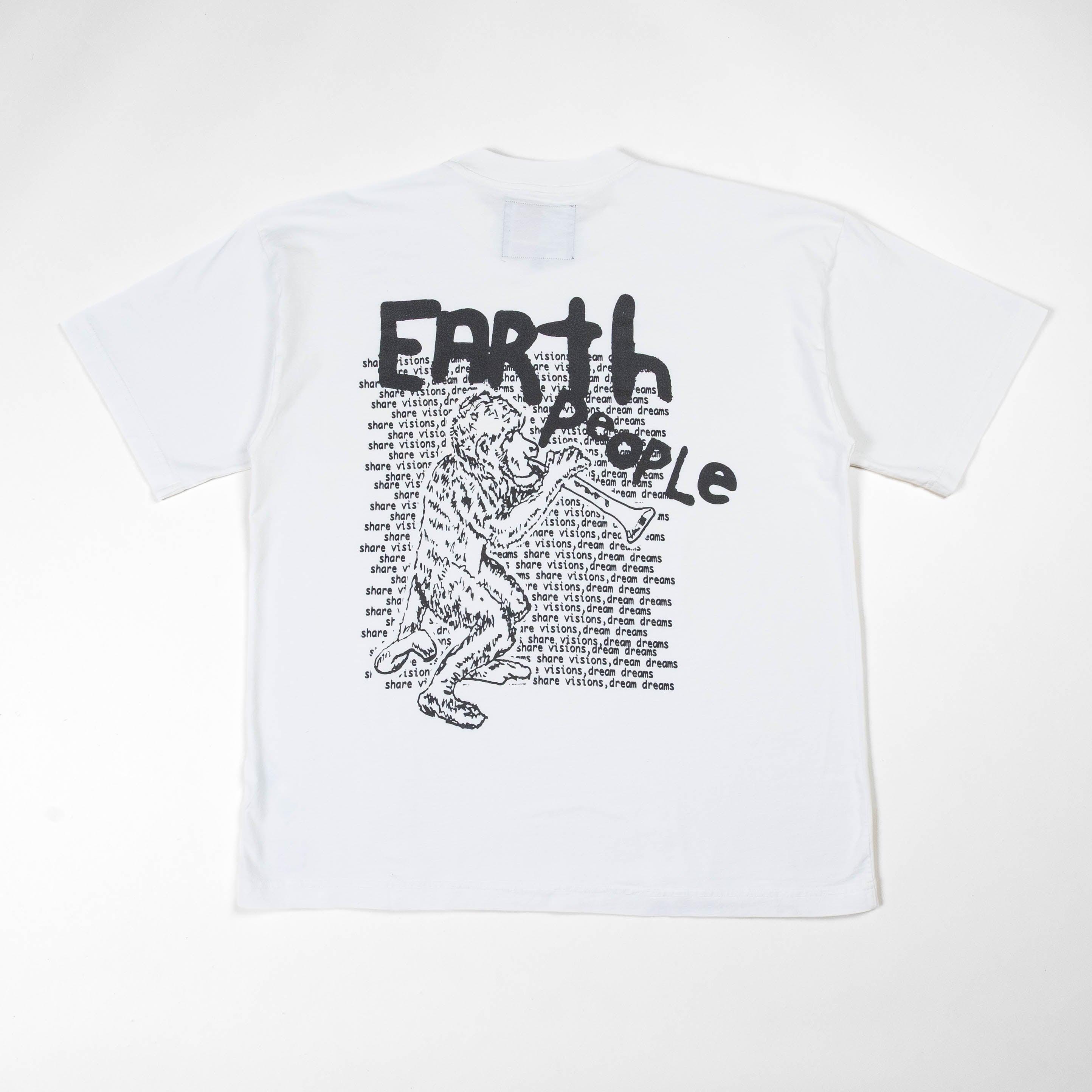Earth People Monkey Jazz Crew Tee - White