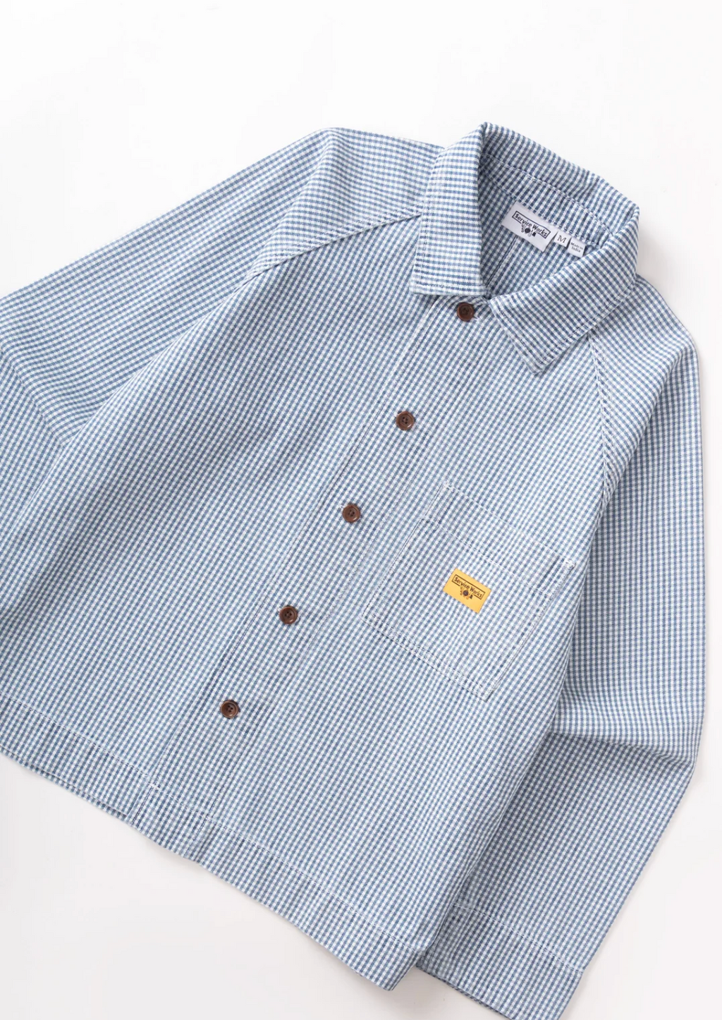 Service Works House Gingham FOH Overshirt - Blue