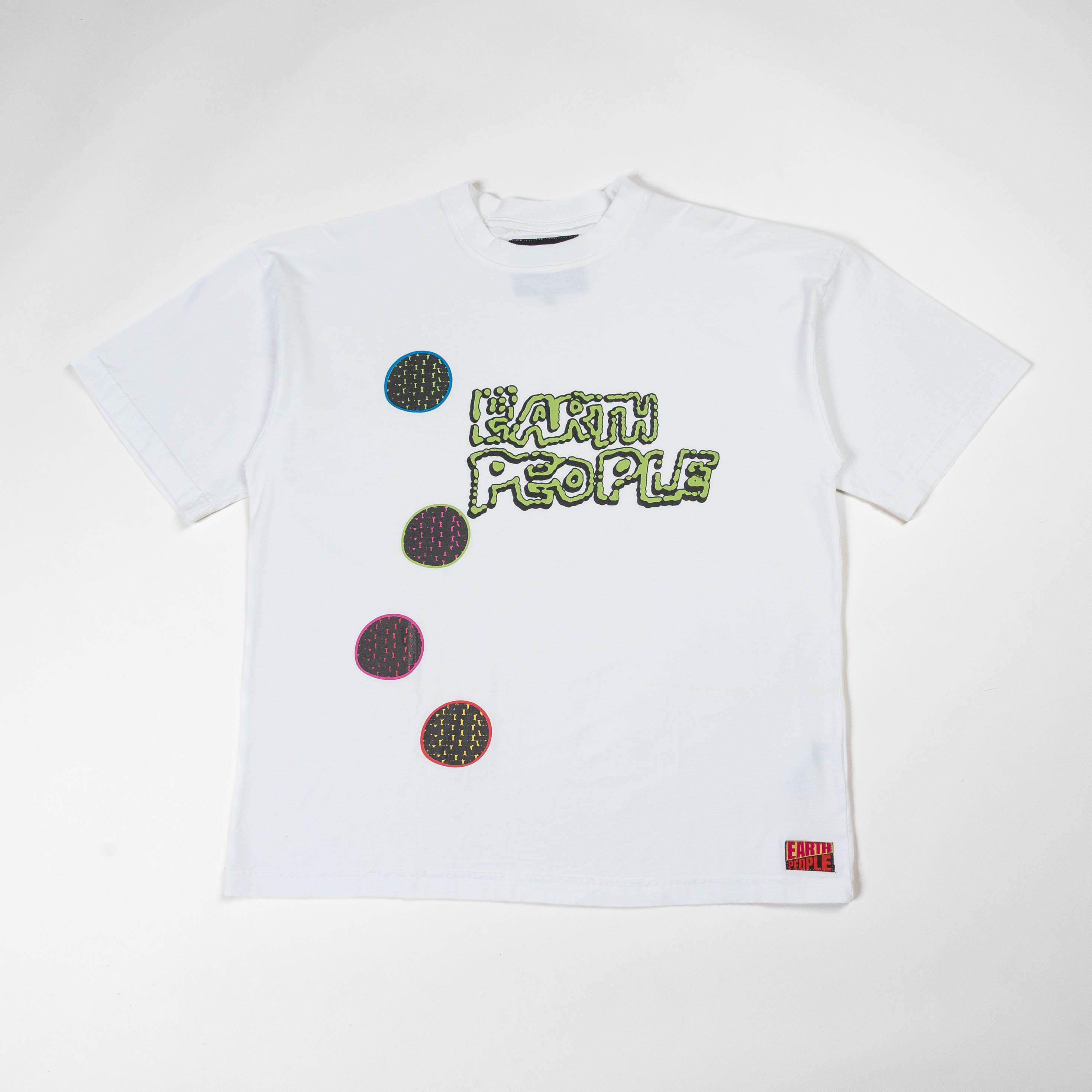 Earth People Dot Crew Tee - White