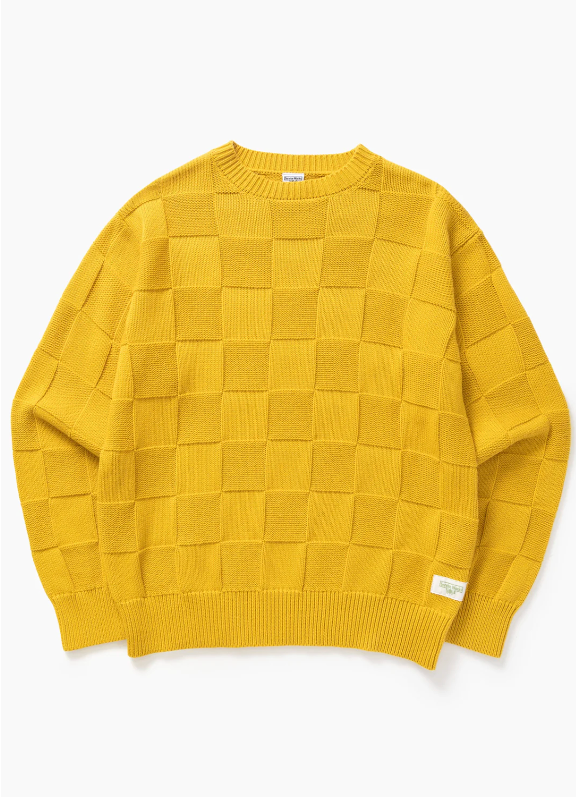 Service Works Check Knit Crewneck - Ochre