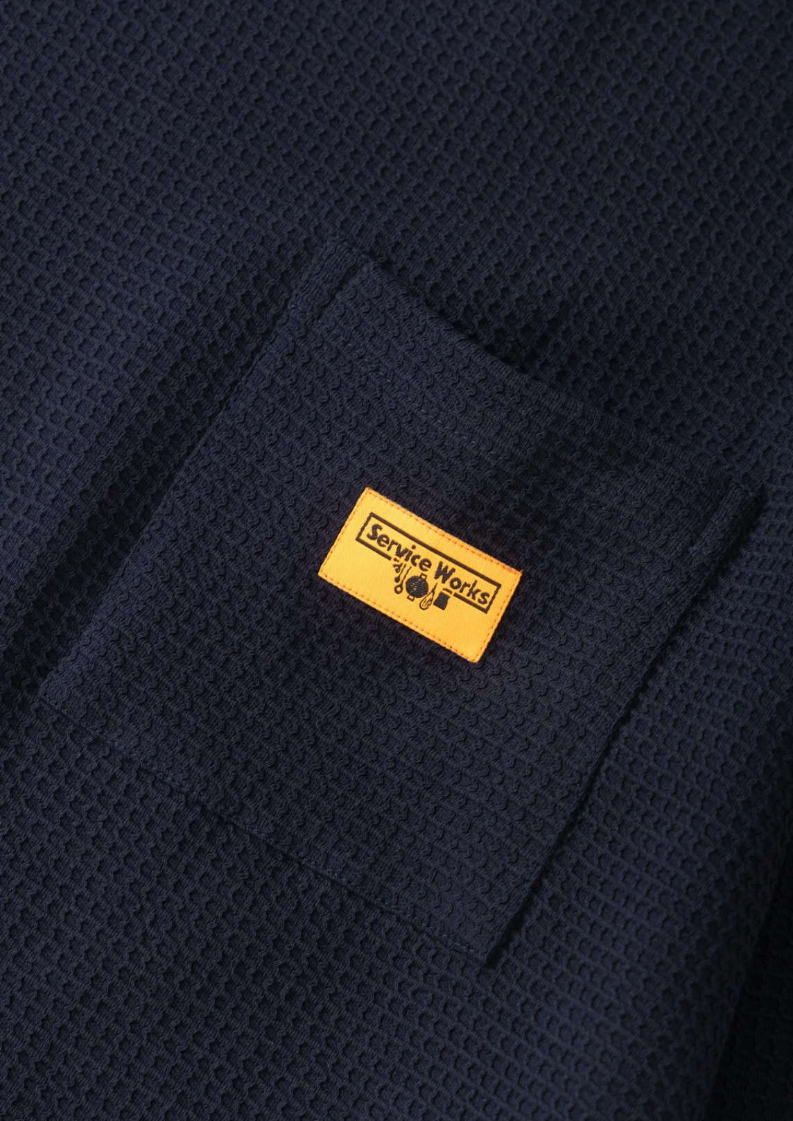 Service Works Waffle Contrast Thermal LS Tee - Navy/Blue