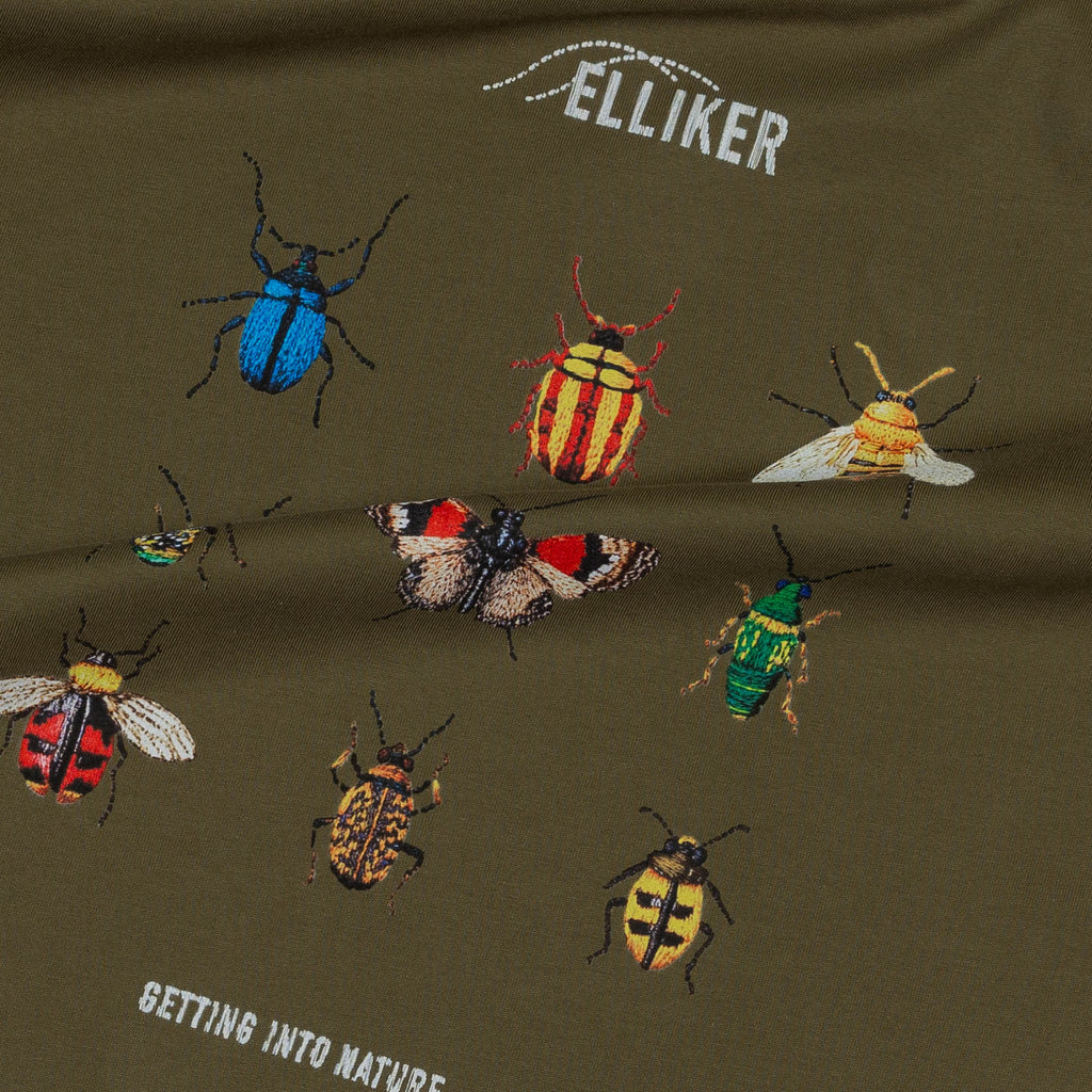 Elliker Rill Bug Print Short Sleeve Tee - Khaki