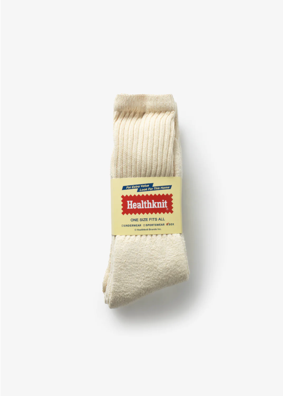 Healthknit 3 Pack Crew Socks - Off White