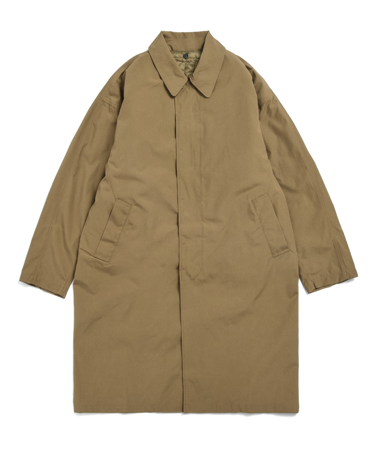 Taion Bal Collar Coat Set + Down Jacket - Khaki