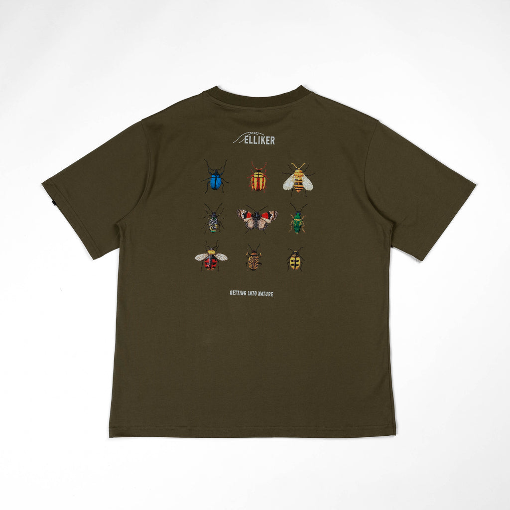 Elliker Rill Bug Print Short Sleeve Tee - Khaki
