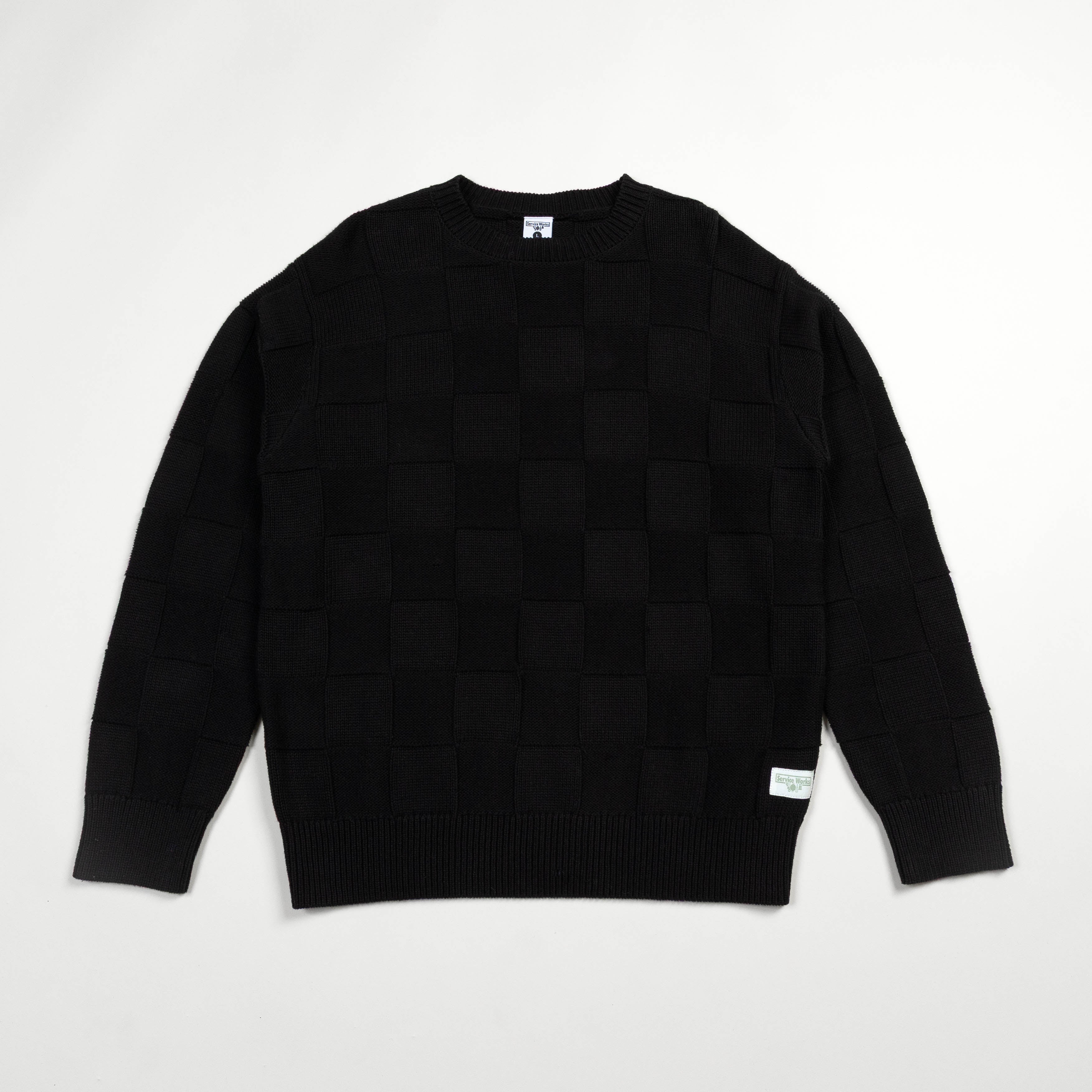 Service Works Check Knit Crewneck - Black