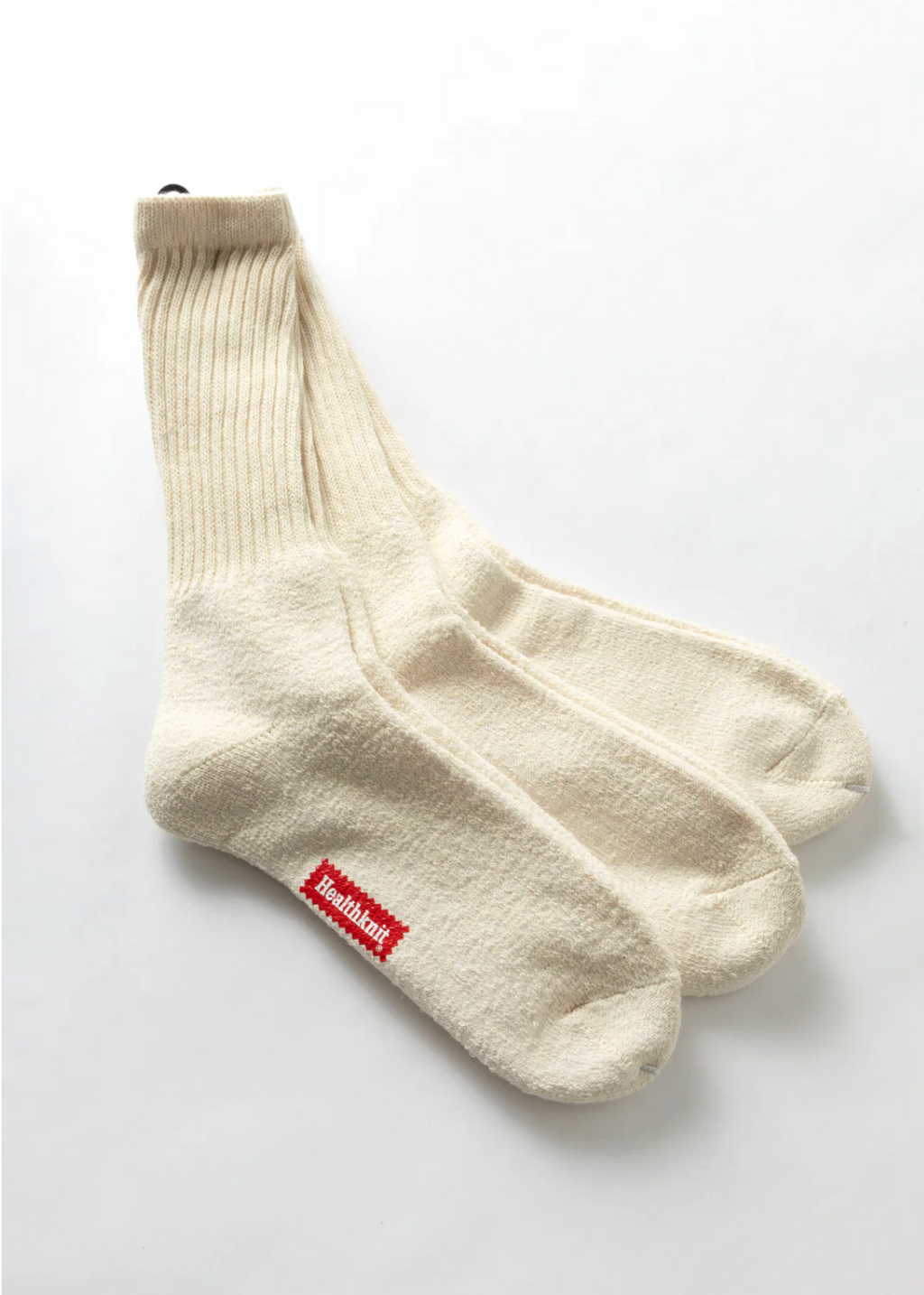 Healthknit 3 Pack Crew Socks - Off White
